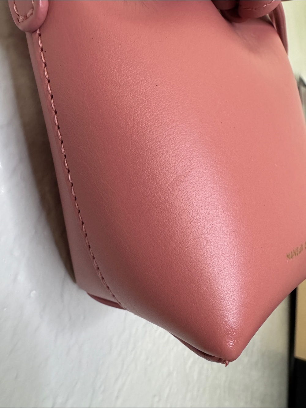 Mansur Gavriel Red Leather Mini Bucket Crossbody - Picture 7 of 15